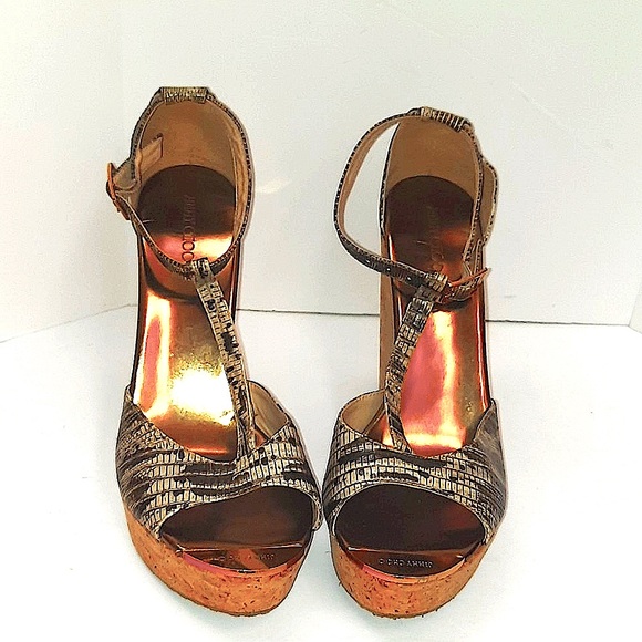 New Jimmy Choo Snakeskin Wedges Women’s US Size 10 - Picture 3 of 11